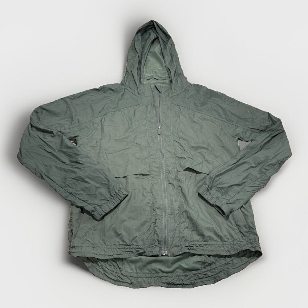 Lululemon Hooded Lite Jacket Size 4 Green Windbreaker Workout Lightweight